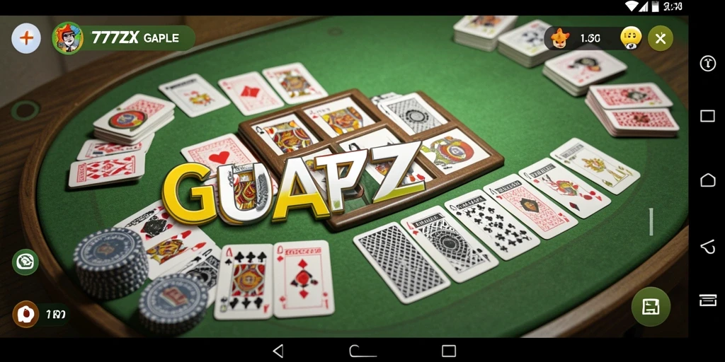 Screenshot gameplay seru dari 777ZX yang menunjukkan permainan Gaple.