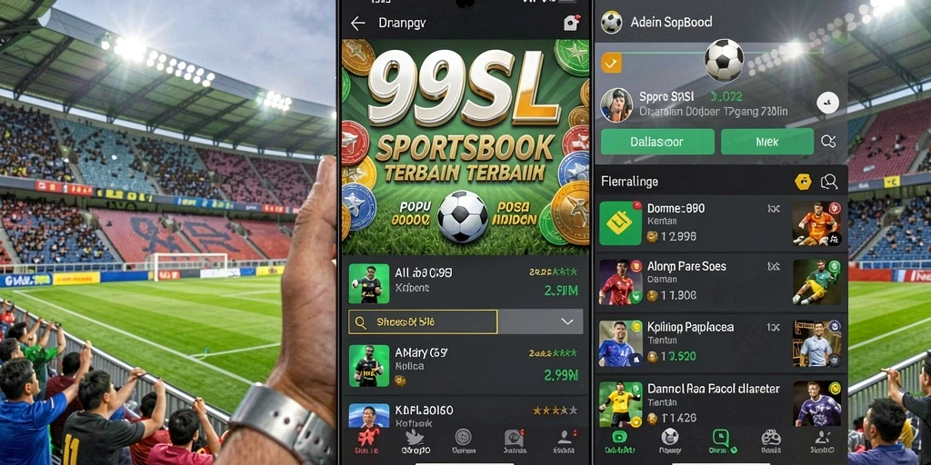 Menampilkan tampilan antarmuka aplikasi 99SL untuk taruhan olahraga.