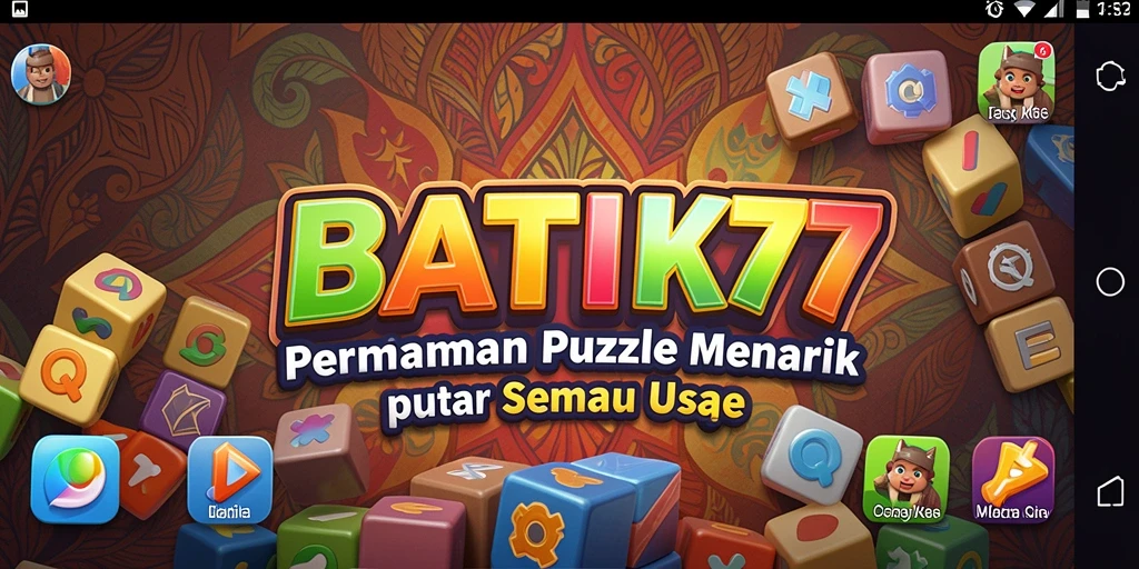 Tampilan gameplay Puzzle yang menantang dan menarik di BATIK77.