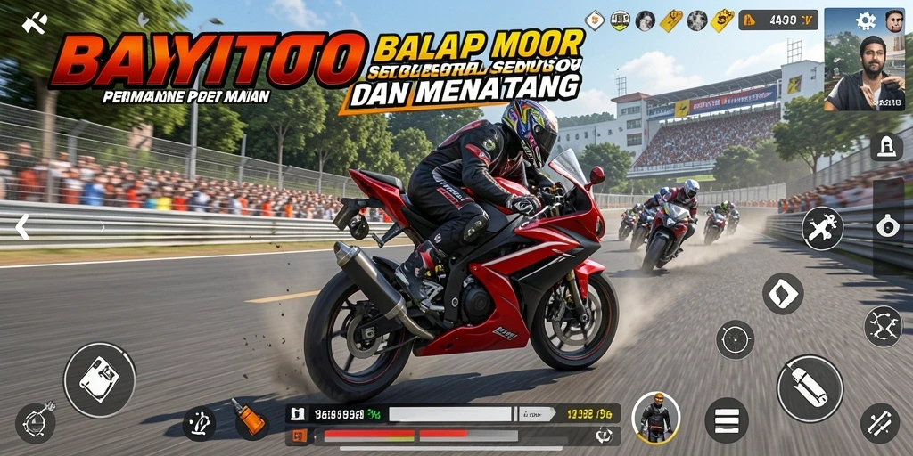 Tampilan menakjubkan dari gameplay balap motor di BAYITOTO.