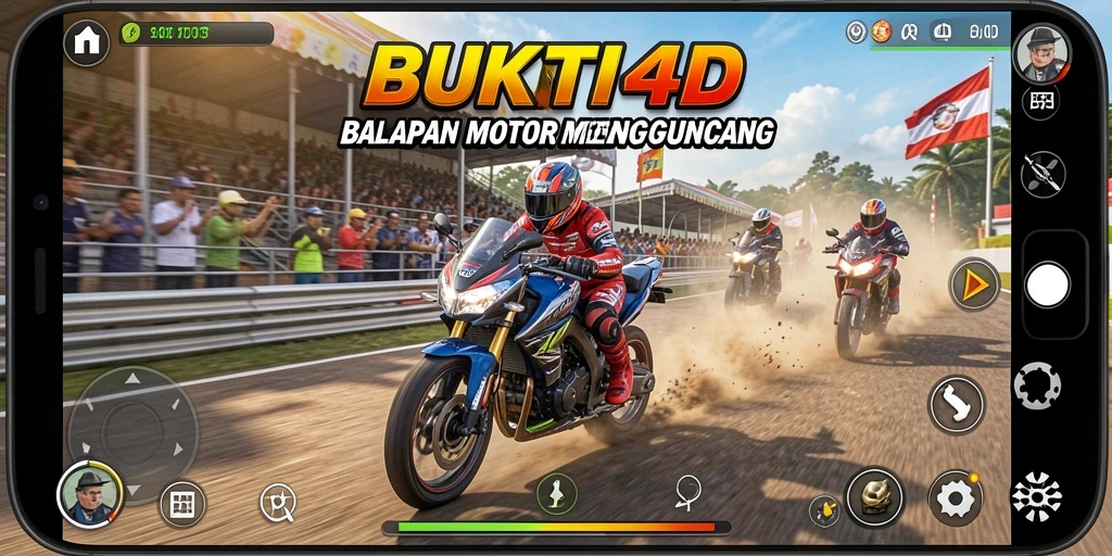 Tampilan intens dari BUKTI4D saat balapan motor.