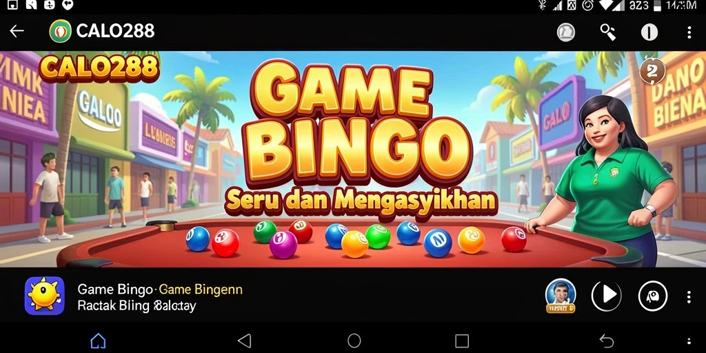 Tampilan gameplay Bingo CALO288 yang penuh warna dan menyenangkan.