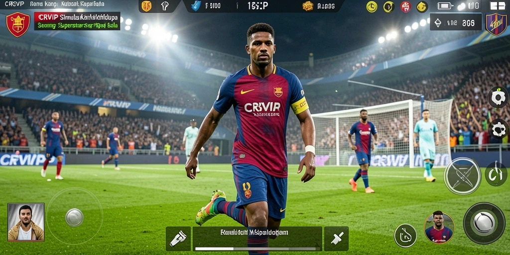 Tampilan gameplay menampilkan aspek realistis kehidupan seorang superstar sepak bola.