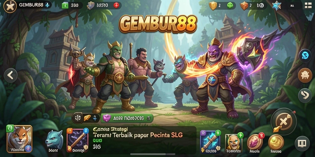 Tampilan gameplay mendebarkan dari permainan SLG GEMBUR88.