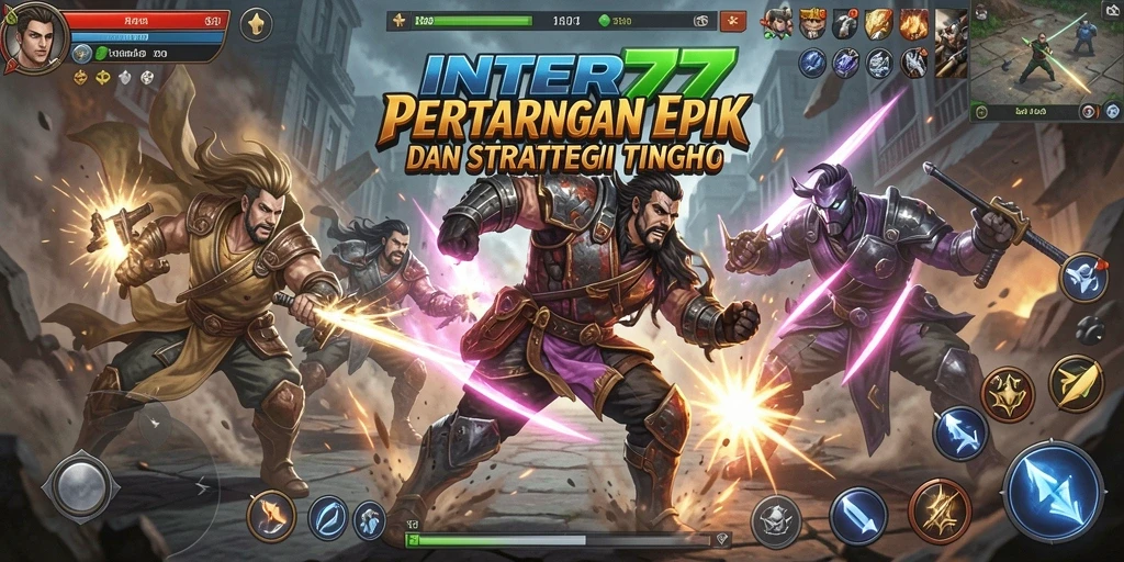Tangkapan layar gameplay INTER77 menampilkan aksi pertarungan yang mendebarkan.