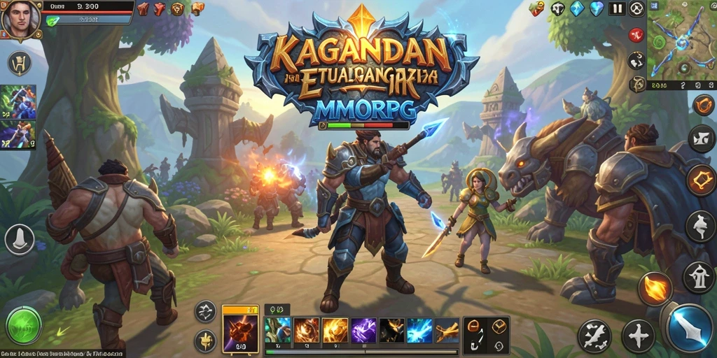 Tangkapan layar gameplay KAGANDAN yang menampilkan aksi pertempuran epik.