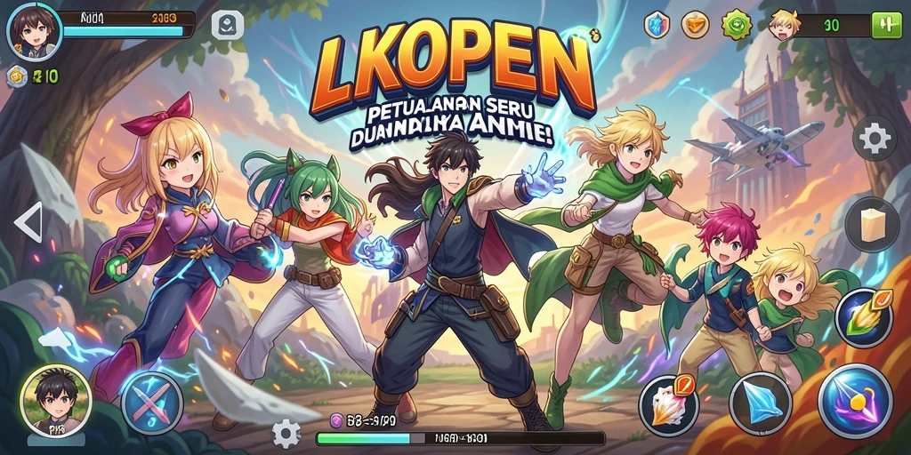 Tampilan menarik dari gameplay LKOPEN yang penuh warna.