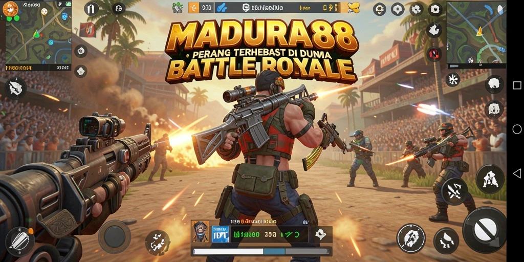 Gameplay intens dalam pertarungan Battle Royale.