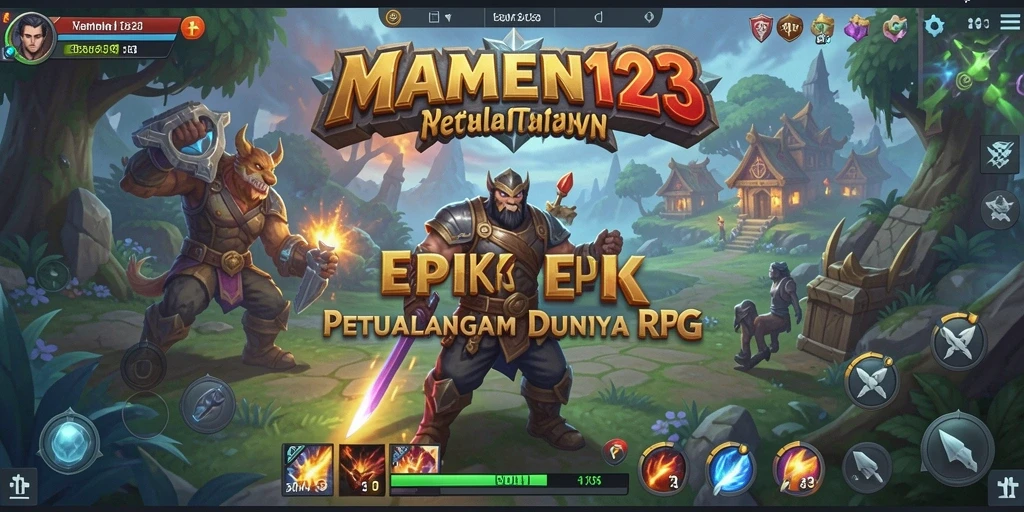 Screenshot utama MAMEN123 dengan aksi pertarungan yang seru.