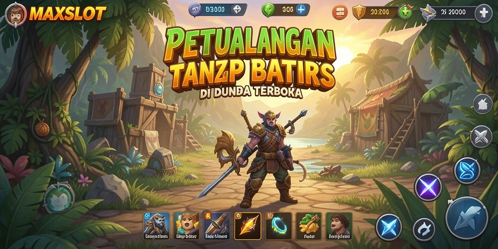 Tangkapan layar gameplay MAXSLOT menunjukkan petualangan seru di dunia terbuka.