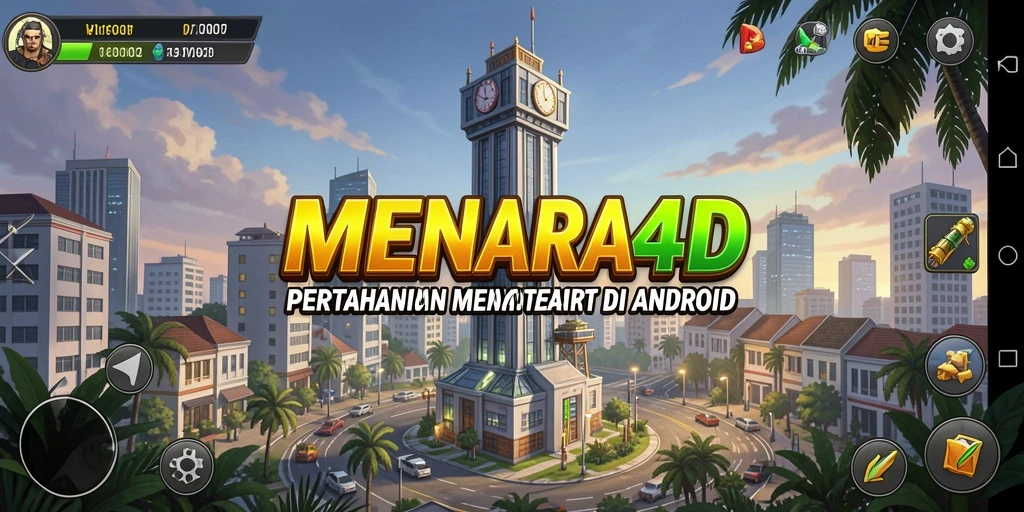 Screenshot MENARA4D menampilkan aksi seru gameplay Tower Defense.