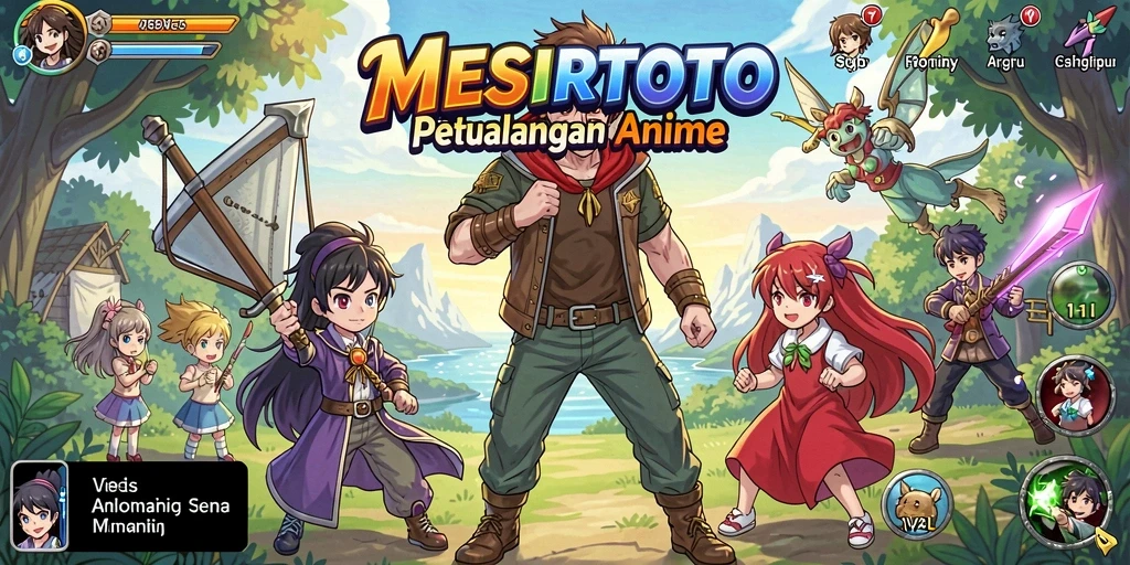 Screenshot gameplay <strong>MESIRTOTO</strong> menampilkan pertarungan seru dengan karakter anime.