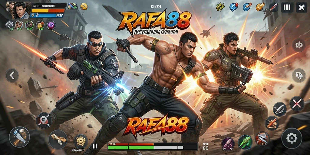 Gameplay RAFA88 yang penuh aksi dan pertarungan mendebarkan.