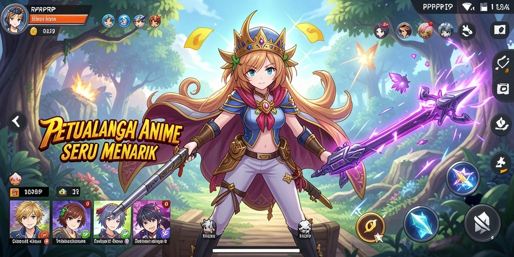 Tampilan gameplay menakjubkan dari RPRPRP dengan animasi karakter Anime.