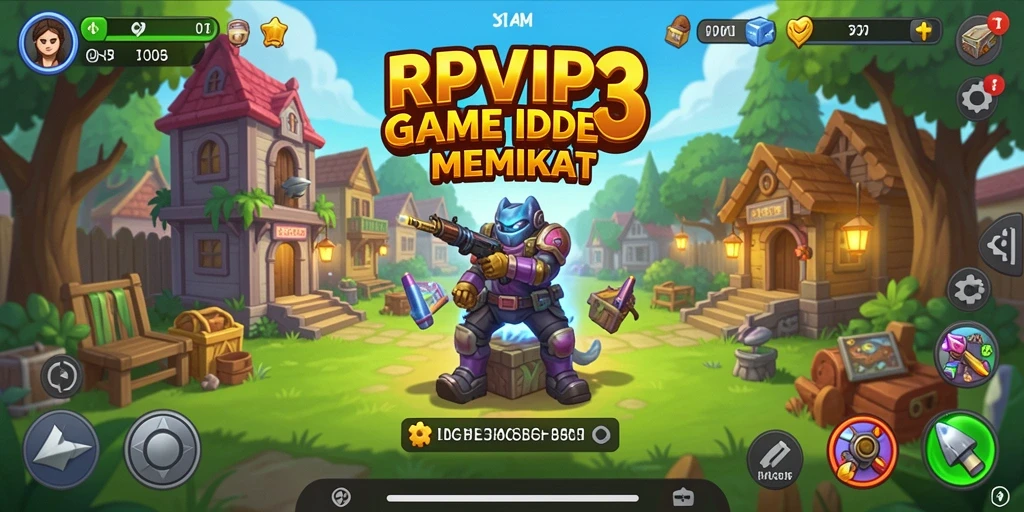 Tampilan gameplay RPVIP3 menampilkan karakter yang sedang berkembang.