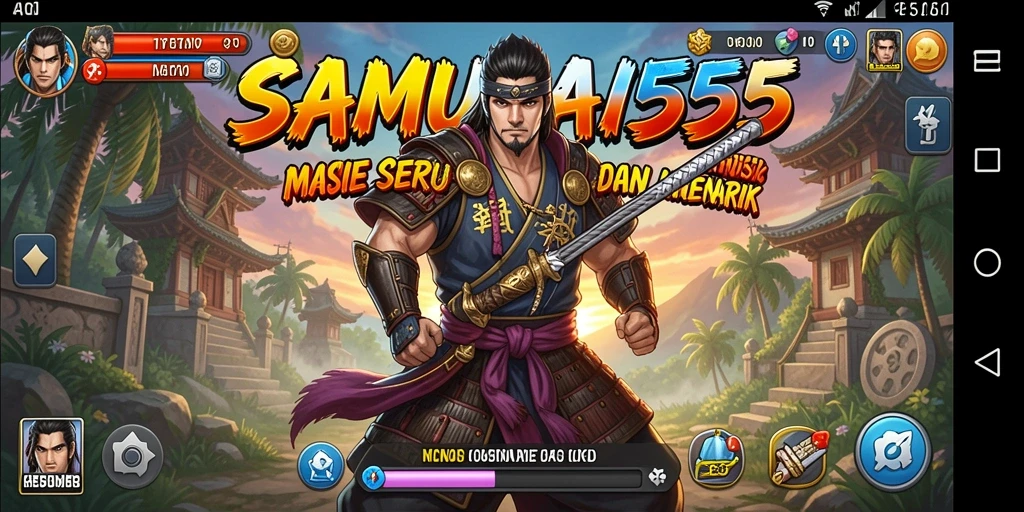 Tampilan menarik dari gameplay musik di SAMURAI555.