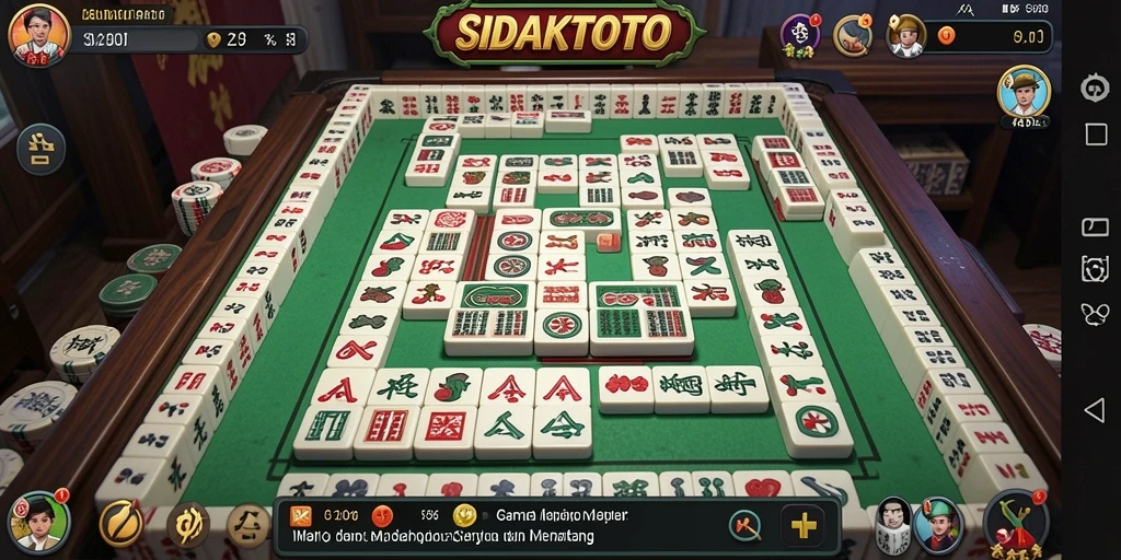 Screenshot menunjukkan gameplay menarik SIDAKTOTO dengan papan Mahjong.