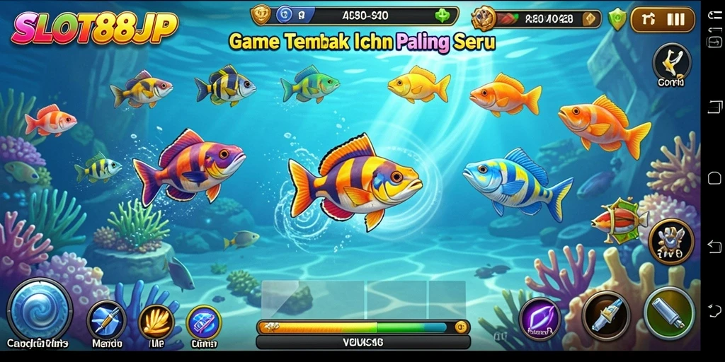 Tangkapan layar menampilkan gameplay seru Tembak Ikan di SLOT88JP.