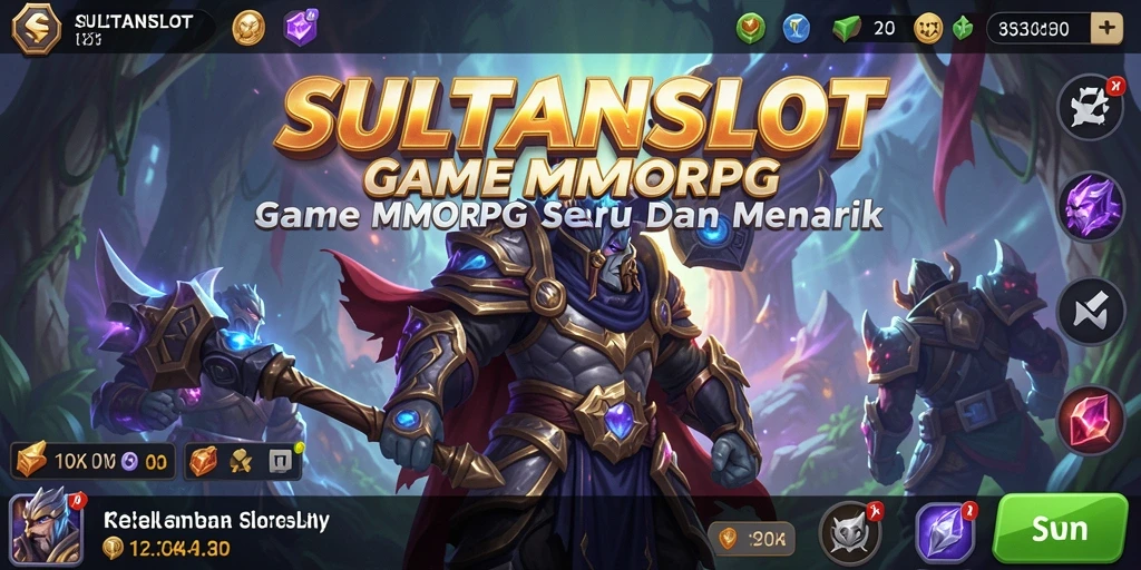 Screenshot SULTANSLOT menampilkan pertempuran seru dalam dunia MMORPG.