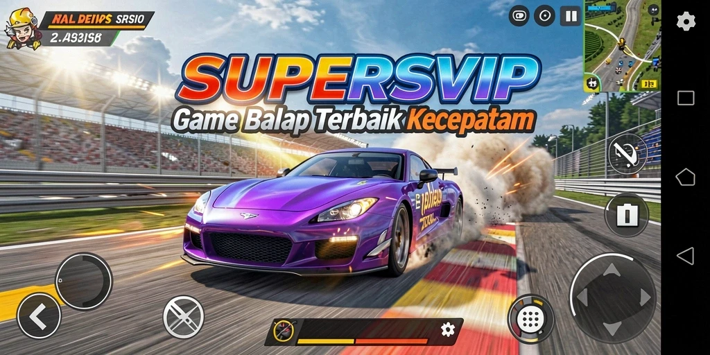 Tampilan gameplay balap yang seru dan mendebarkan